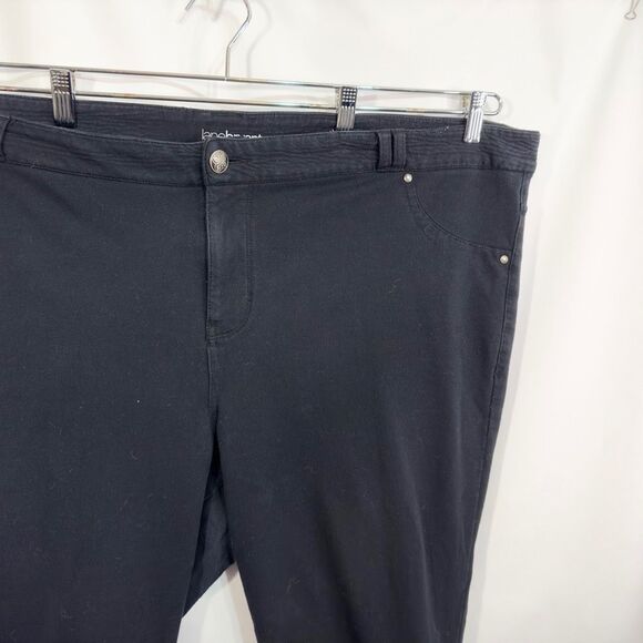 Lane Bryant Plus Size 28 Capri Pants Black Knit Solid Cotton‎ Stretch 661 - Picture 4 of 10